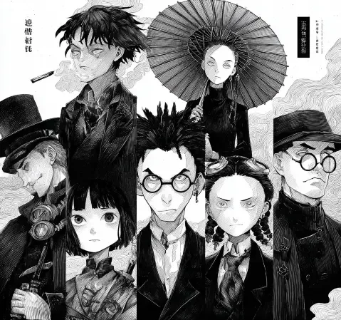 漫画书页与标注线条的整理桌面